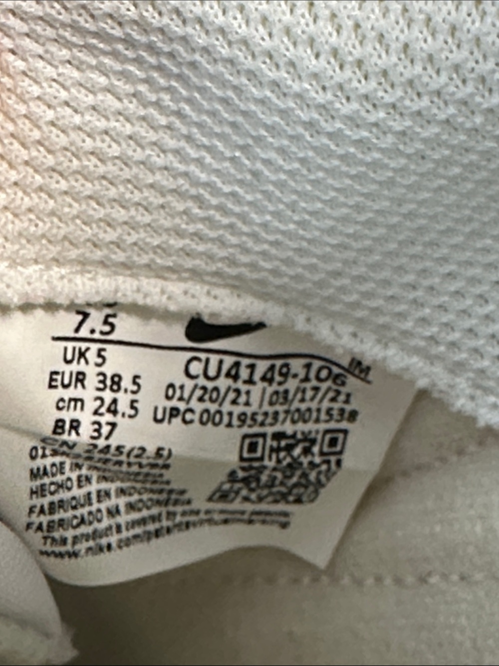 Nike Womens Court Legacy White University Red Leather Size 7.5 - Picture 14 of 15